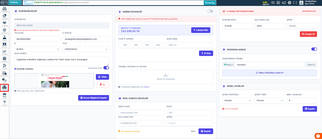 NBYS İSG | İBYS - İş Sağlığı ve Güvenliği Bilgi Yönetim Sistemi V3.0.73