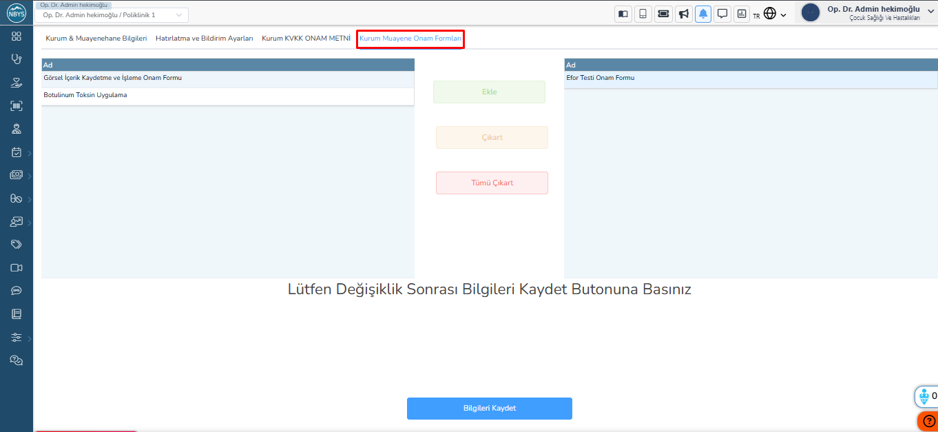 NBYS Klinik - Muayenehane Bilgi Yönetim Sistemi V3.0.33